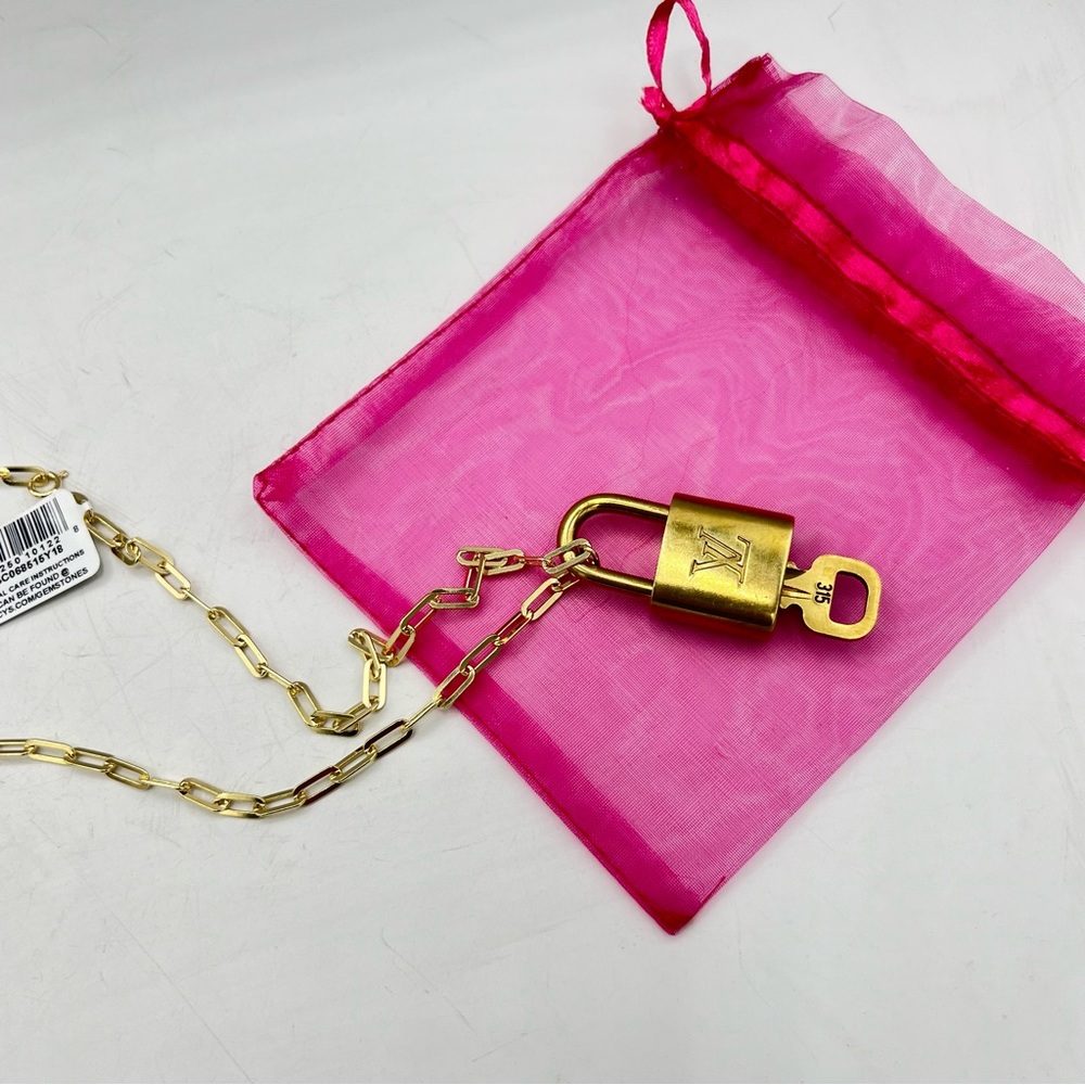Louis Vuitton Lock & Key #315 on Giani Bernini Paperclip Link 18" Chain Necklace - Picture 14 of 17